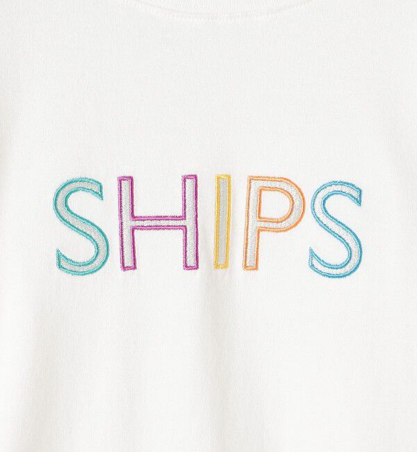 SHIPS KIDS「SHIPS KIDS:80～90cm/ 刺繍 ロゴ ロングスリーブ Tシャツ」|Tシャツ・カットソー|