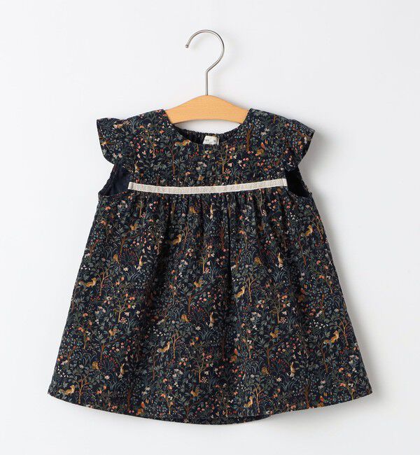 SHIPS KIDS「SHIPS KIDS:70～80cm / コーデュロイ ジャンスカ&times; テレコ ロンパース セット」|ロンパース|