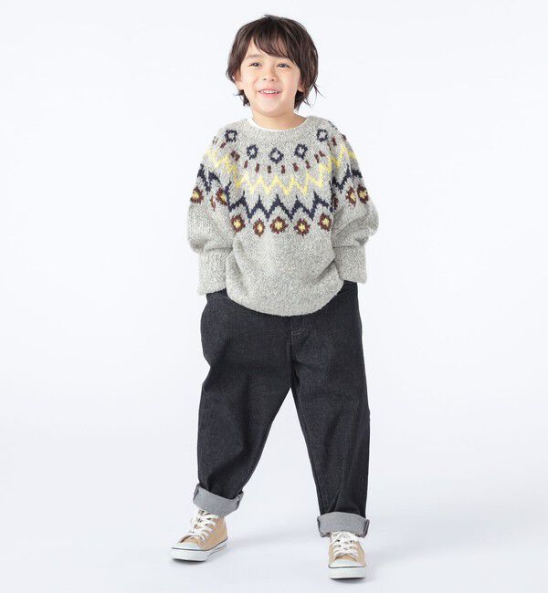 SHIPS KIDS「SHIPS KIDS:100～130cm /〈洗濯機可能〉フェアアイル柄 ニット」|ニット・セーター|