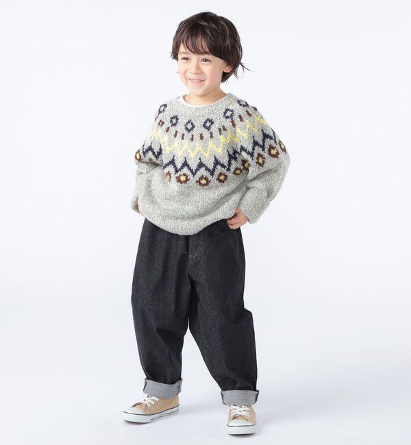 SHIPS KIDS「SHIPS KIDS:100～130cm /〈洗濯機可能〉フェアアイル柄 ニット」|ニット・セーター|
