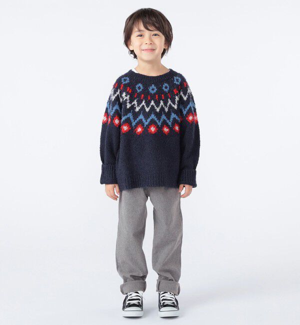 SHIPS KIDS「SHIPS KIDS:100～130cm /〈洗濯機可能〉フェアアイル柄 ニット」|ニット・セーター|