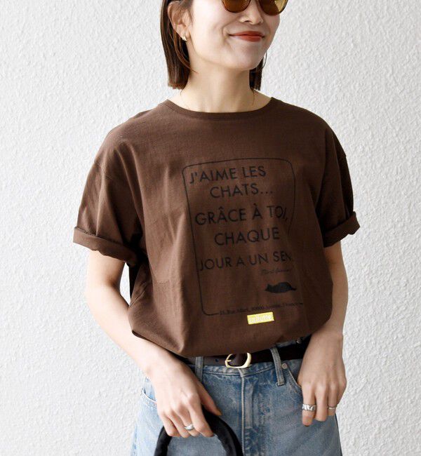 SHIPS any「【SHIPS any別注】La Hutte:〈洗濯機可能〉デザイン ロゴ プリント TEE 26SS」|Tシャツ・カットソー|