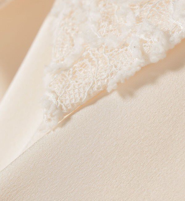 SHIPS any「SHIPS any:〈洗濯機可能〉サテン レースカラー ショートスリーブ ブラウス」|シャツ・ブラウス|
