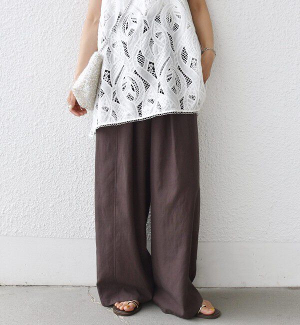 SHIPS for women「〈洗濯機可能〉ステッチ デザイン イージー ワイド パンツ」|その他|