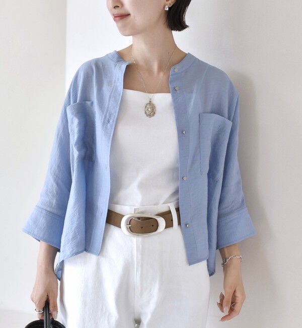 SHIPS for women「〈手洗い可〉NEW シルク混 シアー 羽織 シャツ」|シャツ・ブラウス|