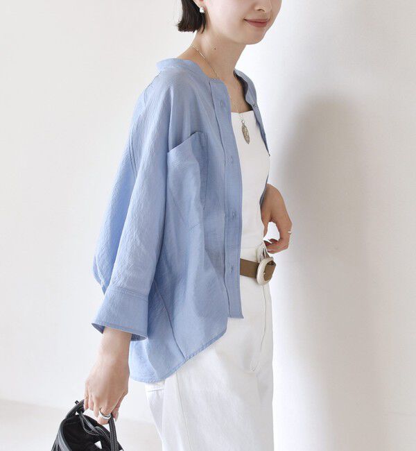 SHIPS for women「〈手洗い可〉NEW シルク混 シアー 羽織 シャツ」|シャツ・ブラウス|