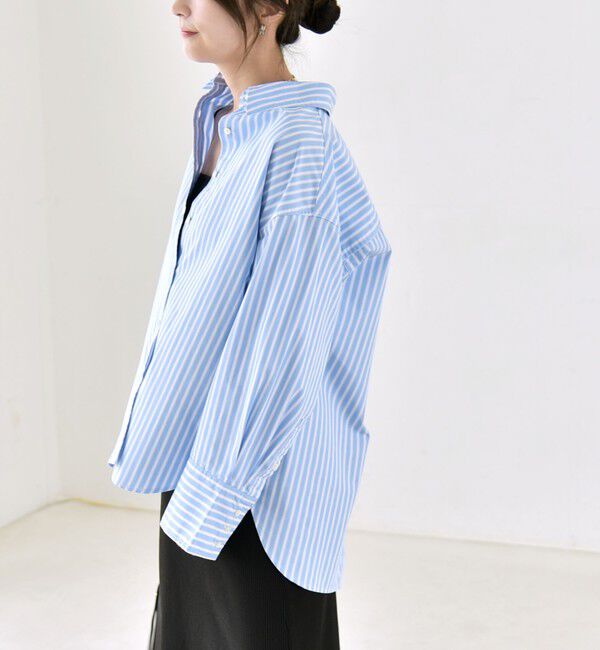 quaranciel「《予約》quaranciel:〈UVカット/洗濯機可能〉UNITO plus レギュラーカラー ルーズ シャツ」|シャツ・ブラウス|