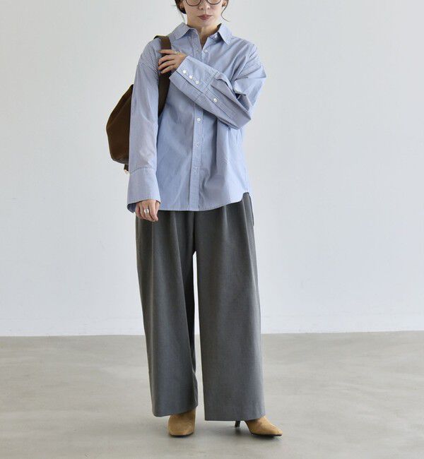 quaranciel「《予約》quaranciel:〈UVカット/洗濯機可能〉UNITO plus レギュラーカラー ルーズ シャツ」|シャツ・ブラウス|