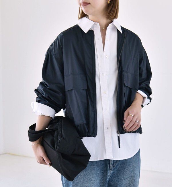 quaranciel「《予約》quaranciel:〈防水/防風/洗濯機可能〉LIMONTA EAST ノーカラー ドロスト ブルゾン」|ブルゾン・スタジャン|