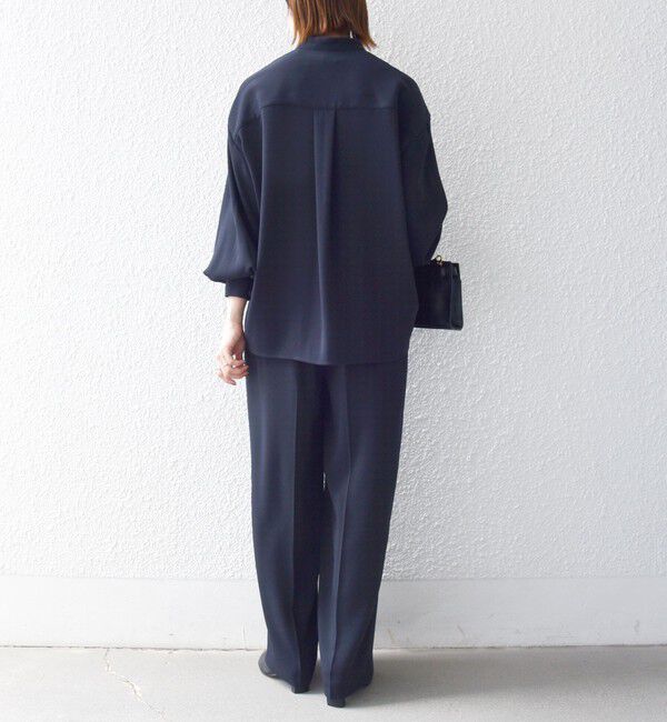 SHIPS any「《予約》SHIPS any:〈洗濯機可能〉ウエスト ボタン 2タック セミワイド パンツ［NAVY BLUE］」|スラックス|