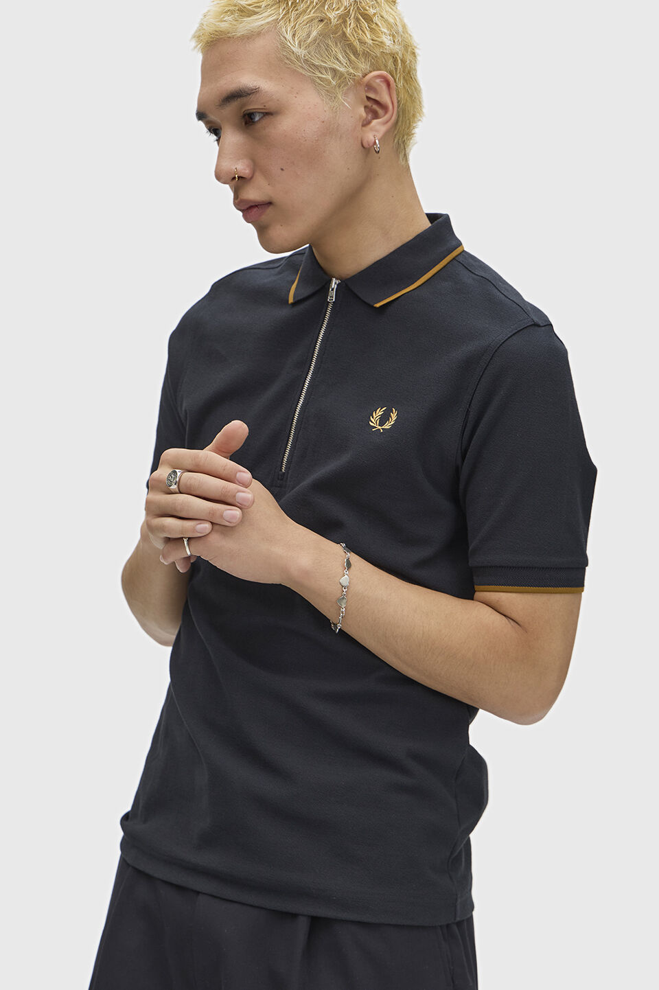 FRED PERRY 「FRED PERRY／Crepe Pique Polo Shirt／クレープピケポロシャツ」|ポロシャツ|BLACK