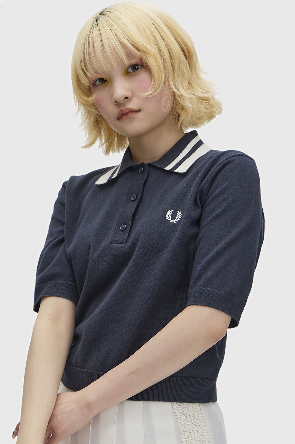 FRED PERRY 「Bold Twin Tipped Knitted Shirt／ボールドツインティップニットポロシャツ」|ポロシャツ|
