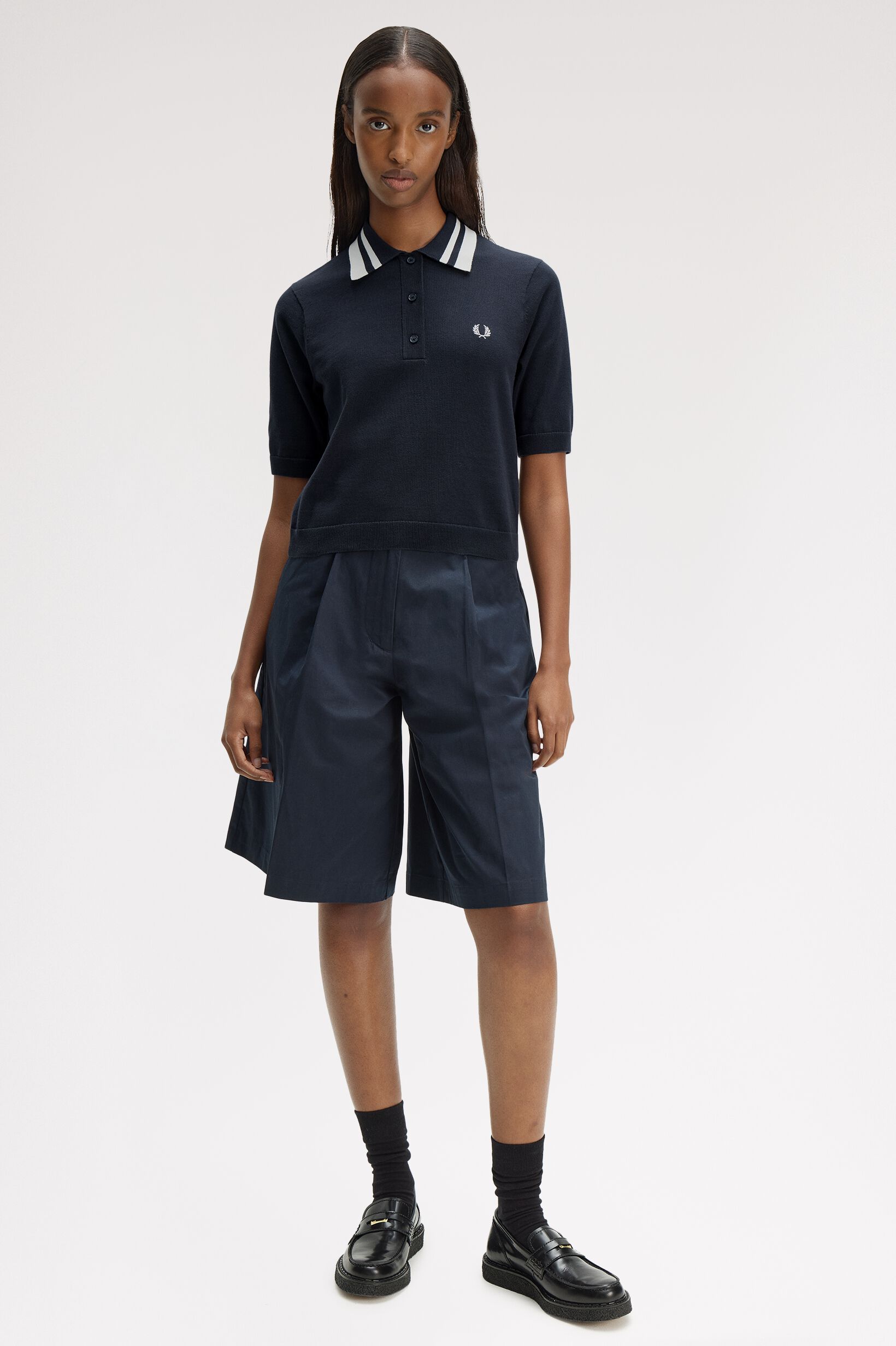FRED PERRY 「Bold Twin Tipped Knitted Shirt／ボールドツインティップニットポロシャツ」|ポロシャツ|