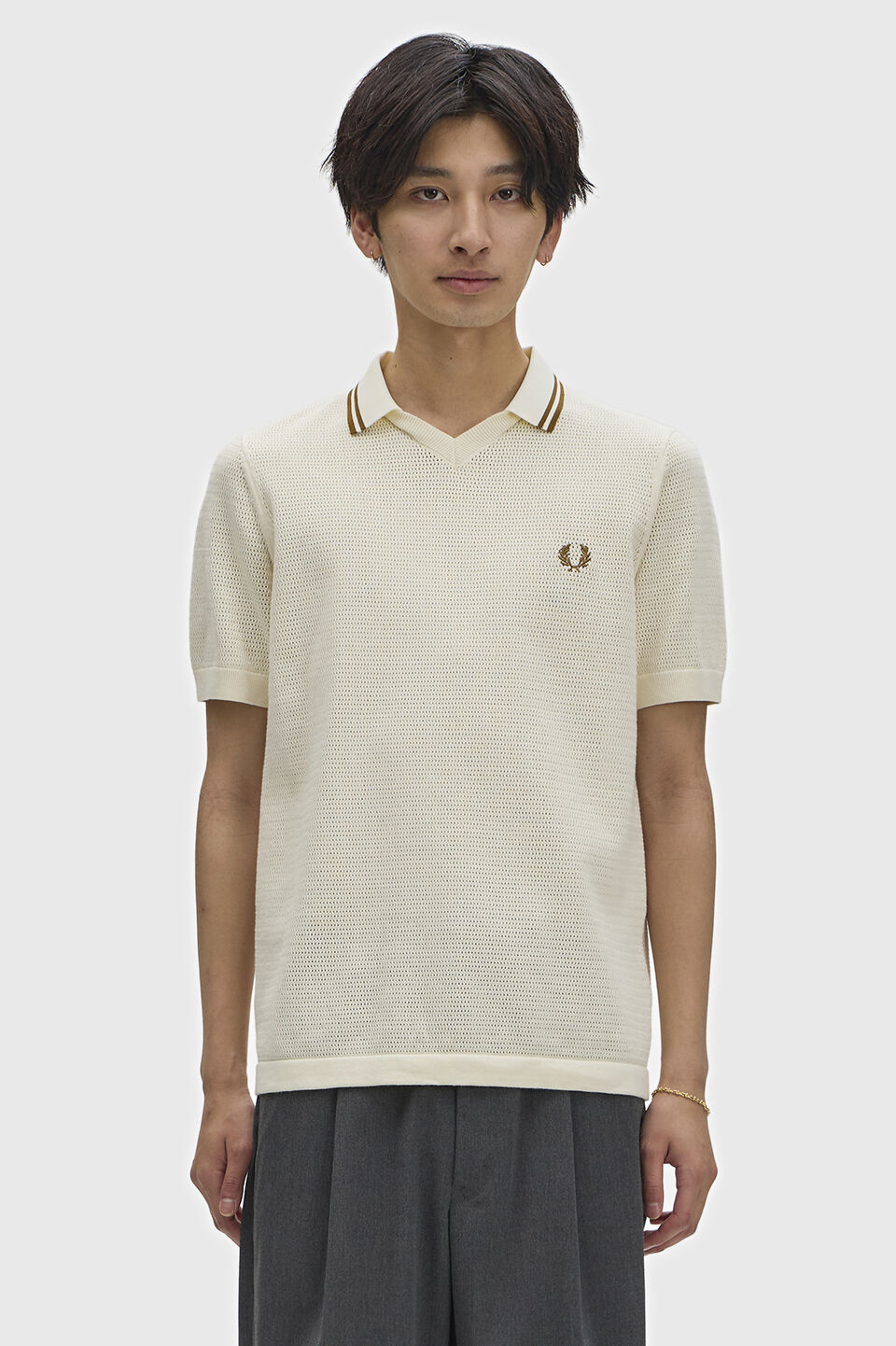 FRED PERRY 「Pointelle Knitted Shirt／ポインテールニットポロシャツ」|ポロシャツ|
