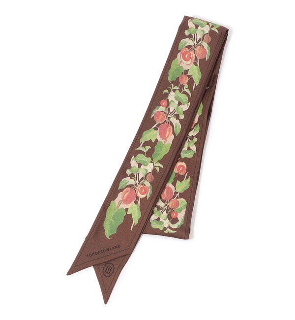 TOMORROWLAND GOODS「ATELIER TOMORROW AUTUMN FLOWER BANDEAU シルクスカーフ」|バンダナ・スカーフ|48 ブラウン系