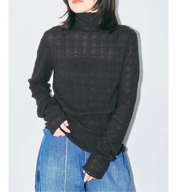  「《予約》STRETCH LACE HIGH NECK TOP：カットソー」|Tシャツ・カットソー|