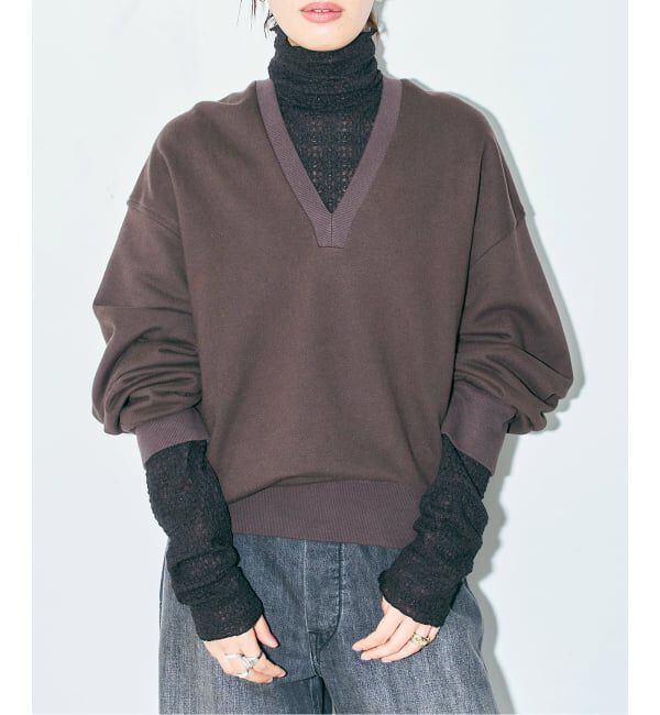  「《予約》STRETCH LACE HIGH NECK TOP：カットソー」|Tシャツ・カットソー|