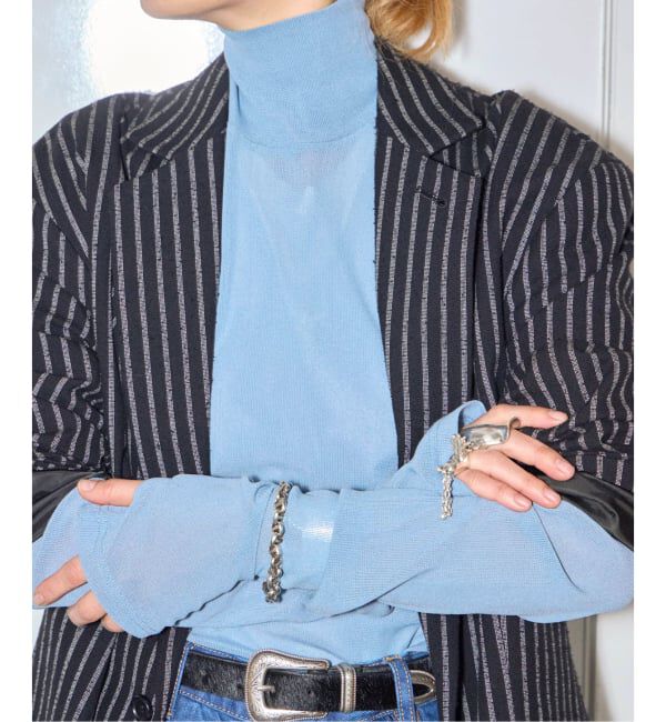  「《追加6》SHEER HIGH NECK TOP：カットソー」|Tシャツ・カットソー|ブルー