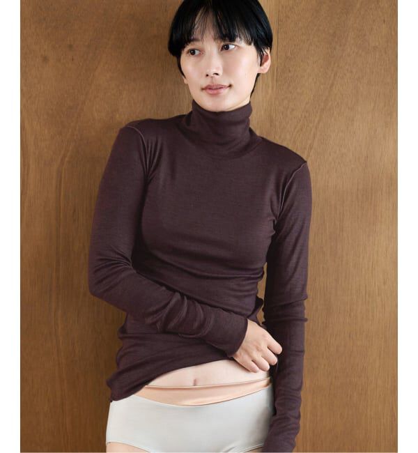 EMILYWEEK「≪予約≫Super120's ウールタートルプルオーバー」|Tシャツ・カットソー|ボルドー
