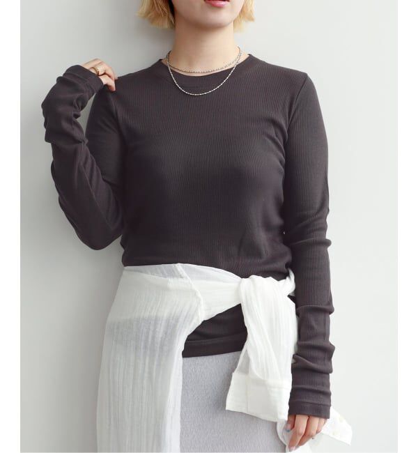 EMILYWEEK「《追加2/予約》コットンカシミヤ テレコクループルオーバー」|Tシャツ・カットソー|ブラウン