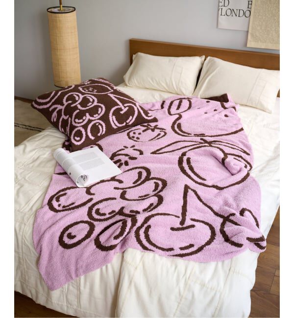 journal standard Furniture「《予約》CHENILLE YARN FRUITS BLANKET L　ブランケット」|ブランケット|ピンク