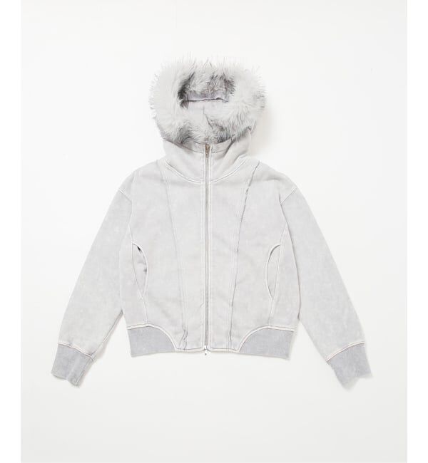 JOINT WORKS「≪予約≫2Way ファージップパーカー / J Faux Fur Zip Hoodie」|パーカー|グレーB