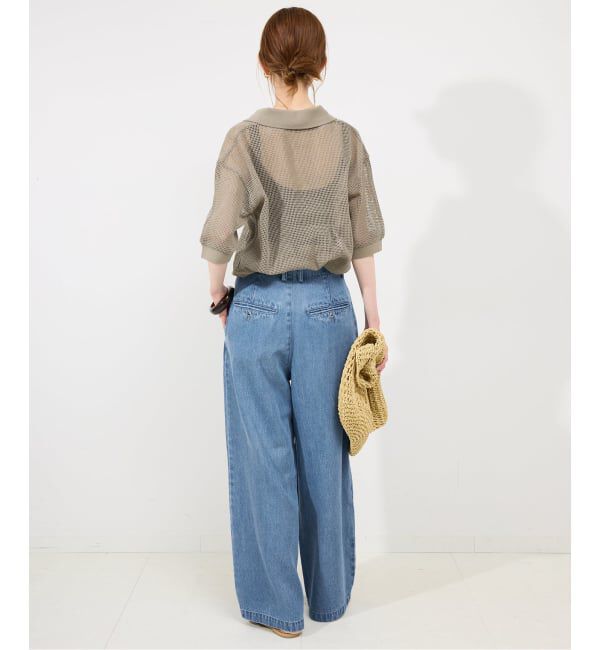 SLOBE IENA「《4サイズ展開/追加4》LEDENIM TUCK TROUSERデニム」|デニム|
