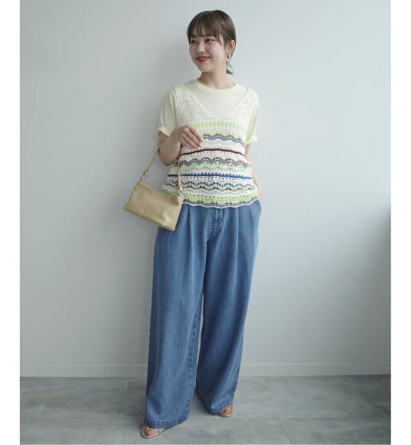 SLOBE IENA「《4サイズ展開/追加4》LEDENIM TUCK TROUSERデニム」|デニム|