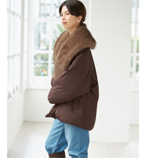 IENA「《予約》ファーカラー撥水ダウンコート」|ダウン|
