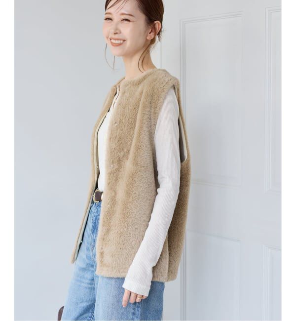JOURNAL STANDARD「《追加予約》ダブルフェイスフェザークルーネックベスト」|ベスト・ジレ|
