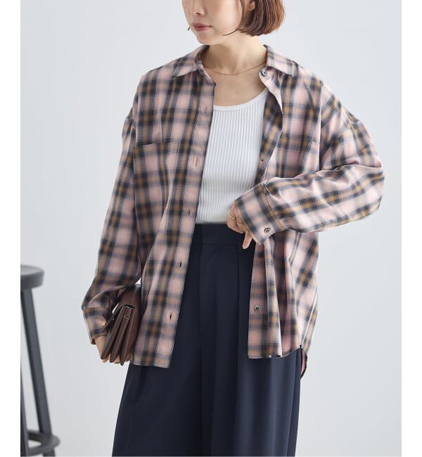 journal standard L'essage「《予約》DEVEAUX/ネルチェック 2WAYシャツ」|シャツ・ブラウス|ピンク