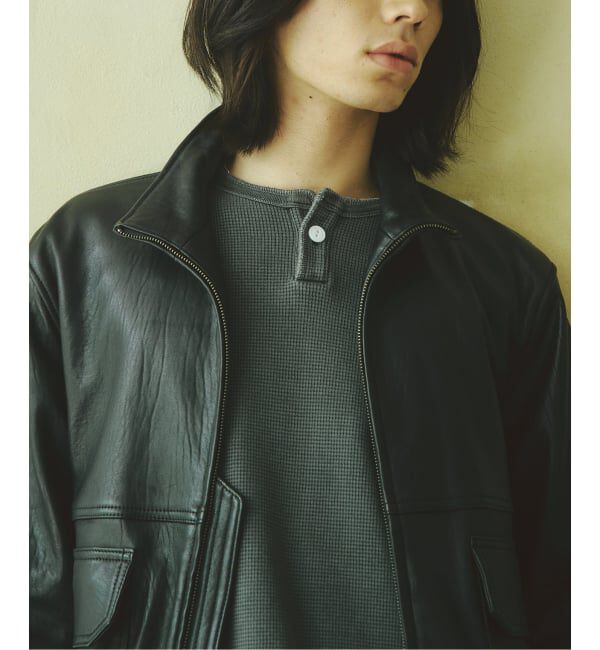 JOURNAL STANDARD「《予約》ニュージーランド ラム ダッド レザー スタンド ブルゾン」|ライダースジャケット|