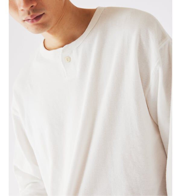 JOURNAL STANDARD relume「《予約》ブロック インレイ 1ボタン ヘンリーネック」|Tシャツ・カットソー|ホワイト