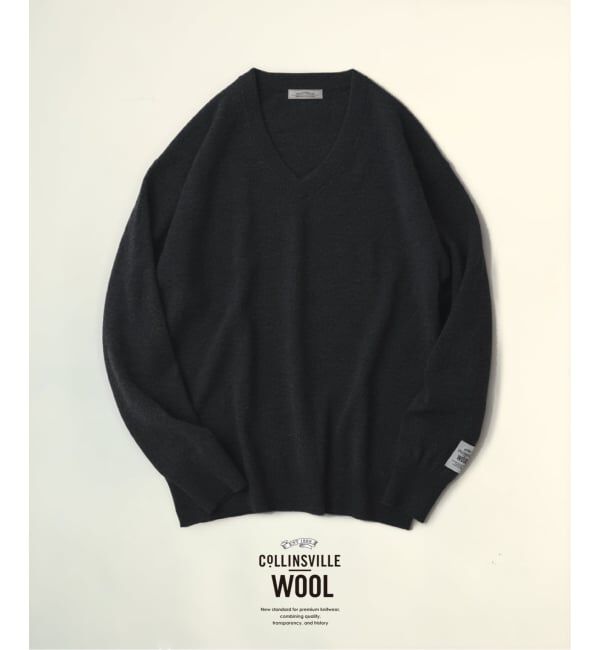 JOURNAL STANDARD relume「《予約》COLLINS VILLE WOOL / コリンズ ビル ウールニット Vネック」|ニット・セーター|ブラック B