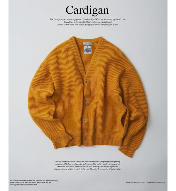 JOURNAL STANDARD relume「《予約》ハミルトンラムズウール 畔編み カーディガン」|カーディガン|イエロー