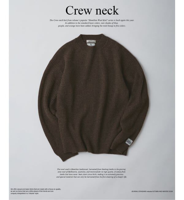 JOURNAL STANDARD relume「《予約》ハミルトンラムズウール 畔編み クルーネック」|ニット・セーター|パープル