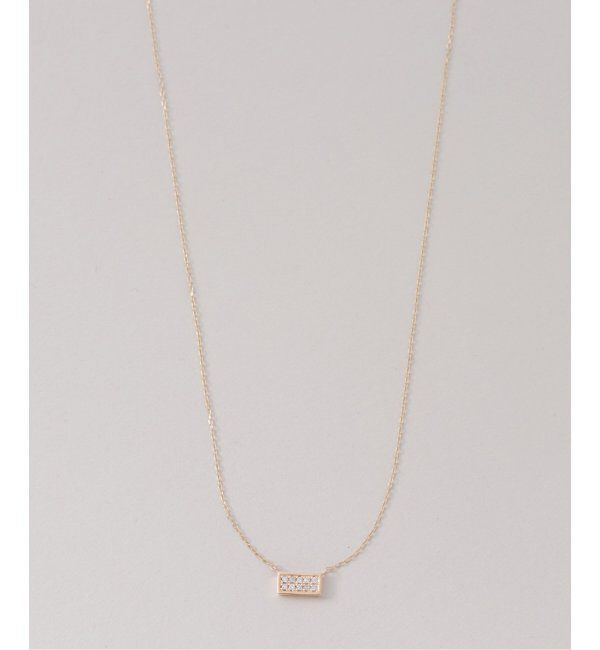 Lilas by Spick&Span「スクエアパヴェダイヤ45cmネックレス K10」|ネックレス|
