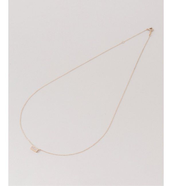 Lilas by Spick&Span「スクエアパヴェダイヤ45cmネックレス K10」|ネックレス|