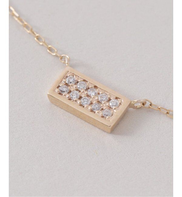 Lilas by Spick&Span「スクエアパヴェダイヤ45cmネックレス K10」|ネックレス|