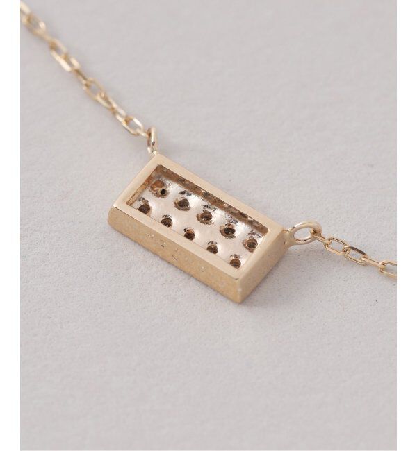 Lilas by Spick&Span「スクエアパヴェダイヤ45cmネックレス K10」|ネックレス|