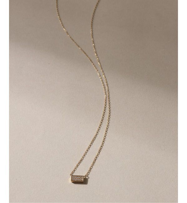 Lilas by Spick&Span「スクエアパヴェダイヤ45cmネックレス K10」|ネックレス|