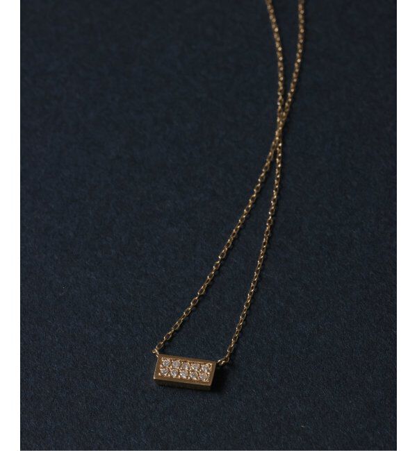Lilas by Spick&Span「スクエアパヴェダイヤ45cmネックレス K10」|ネックレス|