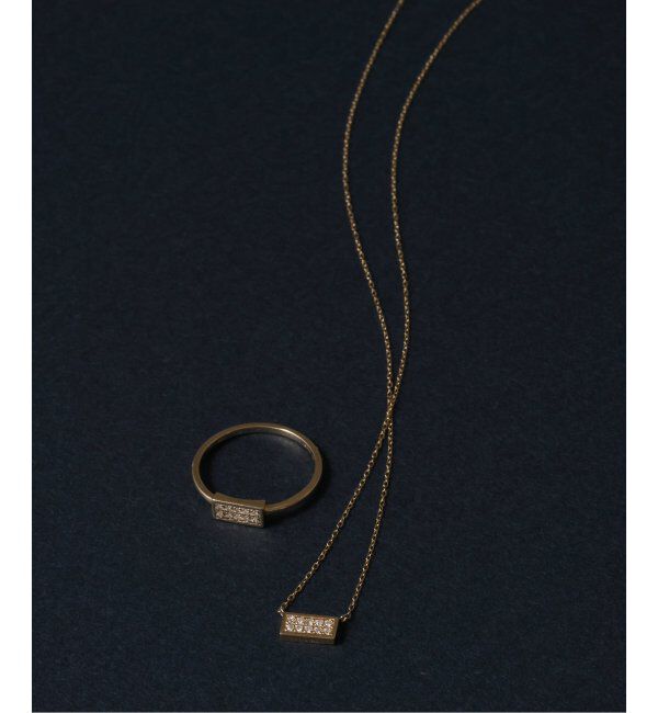 Lilas by Spick&Span「スクエアパヴェダイヤ45cmネックレス K10」|ネックレス|
