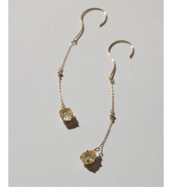 Lilas by Spick&Span「ティアドロップルチルピアス K10（両耳）」|ピアス|ゴールド