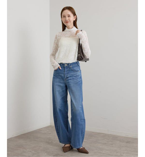 U by SPICK&SPAN「《予約》ストレッチ起毛レースタートルプルオーバー」|Tシャツ・カットソー|