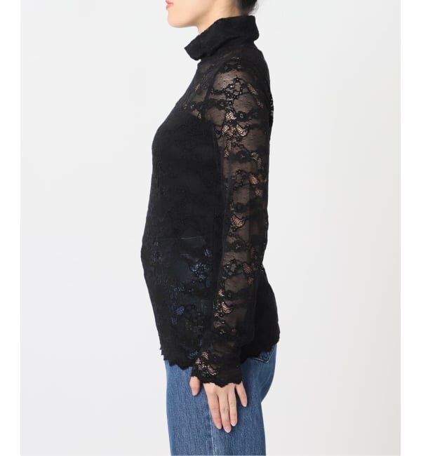 U by SPICK&SPAN「《予約》ストレッチ起毛レースタートルプルオーバー」|Tシャツ・カットソー|