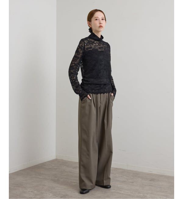 U by SPICK&SPAN「《予約》ストレッチ起毛レースタートルプルオーバー」|Tシャツ・カットソー|