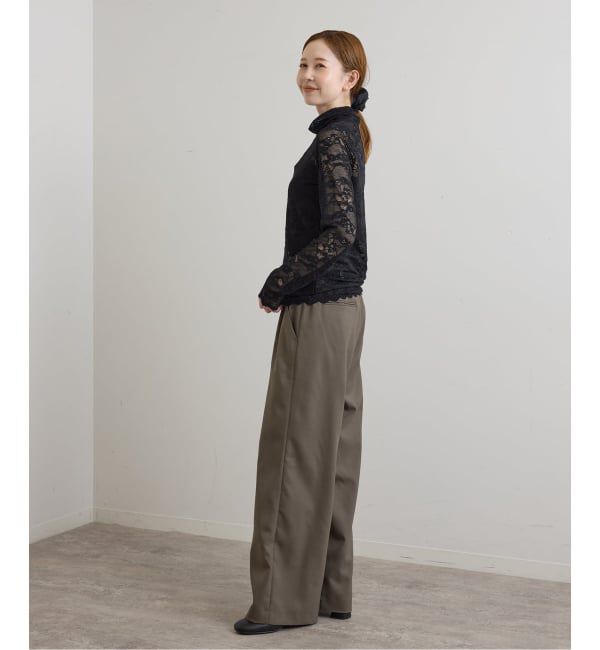 U by SPICK&SPAN「《予約》ストレッチ起毛レースタートルプルオーバー」|Tシャツ・カットソー|