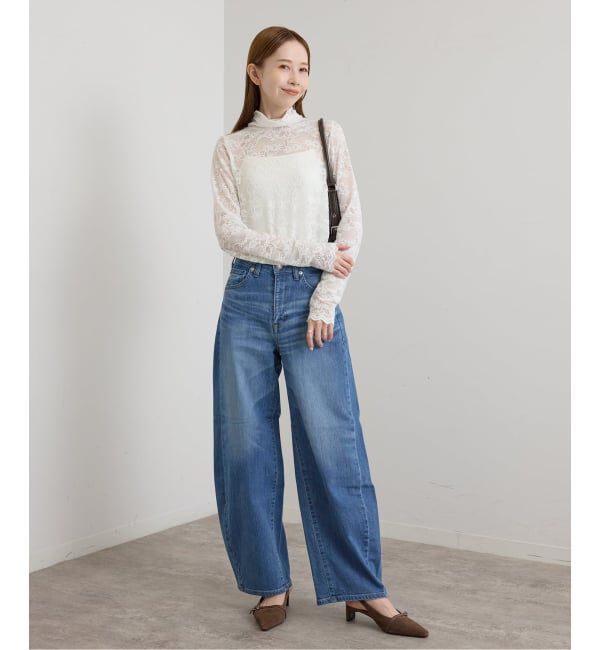 U by SPICK&SPAN「《予約》ストレッチ起毛レースタートルプルオーバー」|Tシャツ・カットソー|