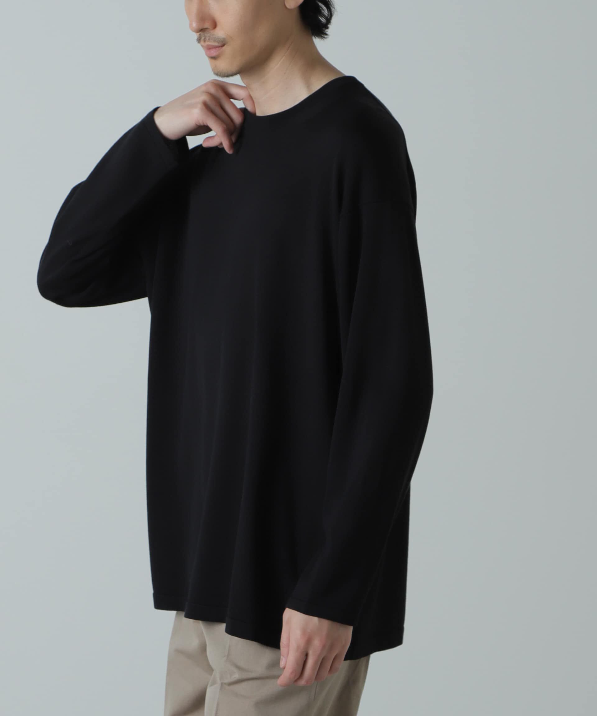 NANO universe「AB.シルクプレーティングリラックスニットTシャツ」|ニット・セーター|